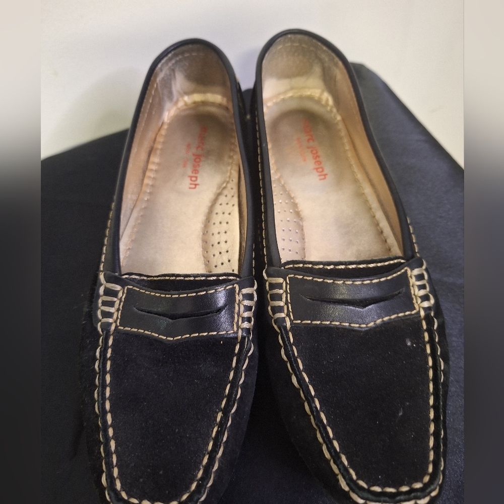 Mark Jaseph Black Leather Loafers for Women Size 6.5"